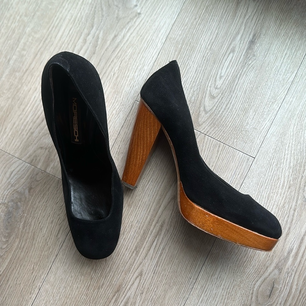 Moreschi Black Heels Italian 38 / US 7.5